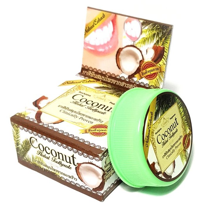 COCONUT Herbal Toothpaste, Rochjana (Зубная паста с экстрактом КОКОСА), 30 г.