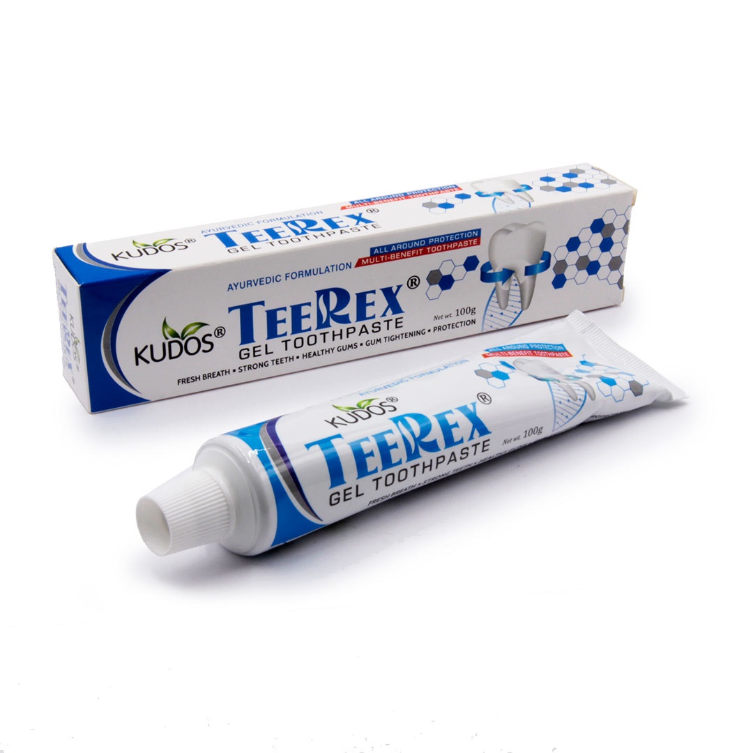 TEEREX GEL Toothpaste, Kudos (ТИРЕКС Натуральная зубная паста-гель с отбеливающим эффектом, Кудос), 100 г.