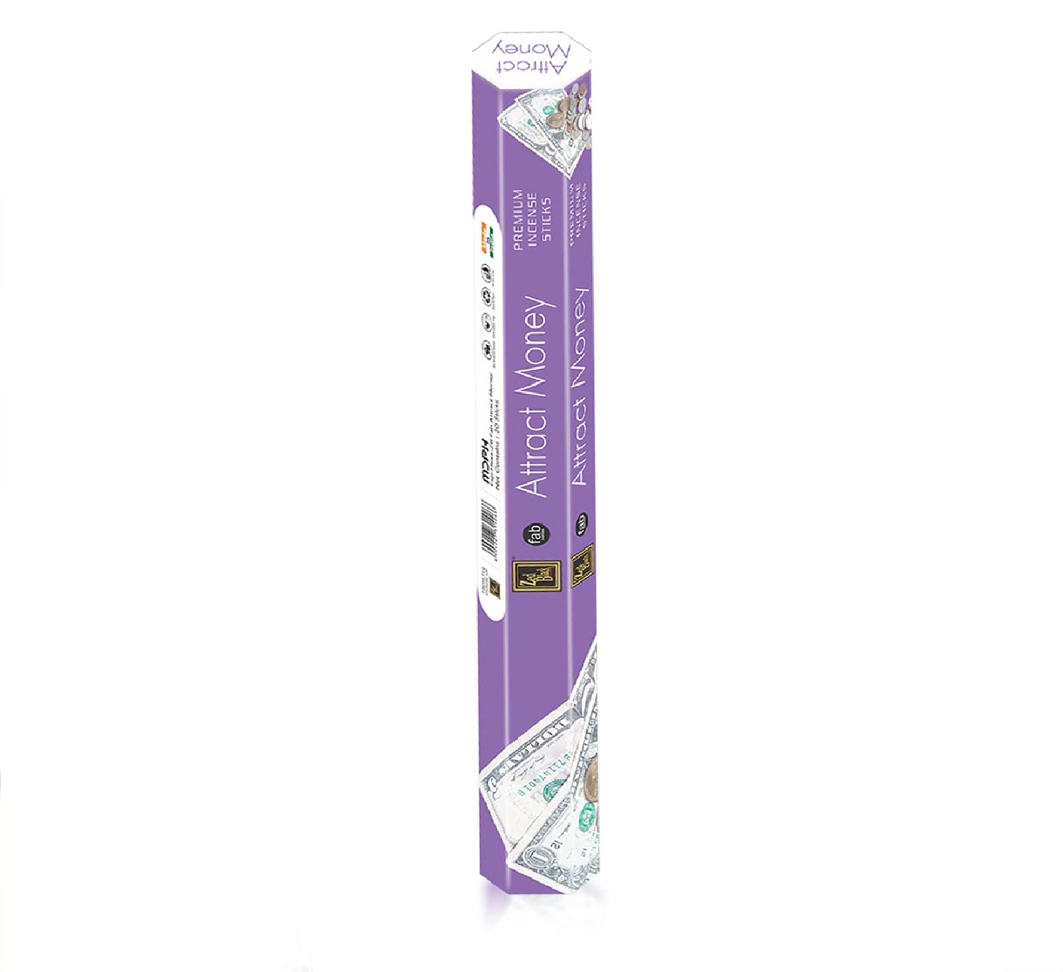 ATTRACT MONEY fab series Premium Incense Sticks, Zed Black (ПРИВЛЕЧЕНИЕ ДЕНЕГ премиум благовония палочки, Зед Блэк), уп. 20 палочек.