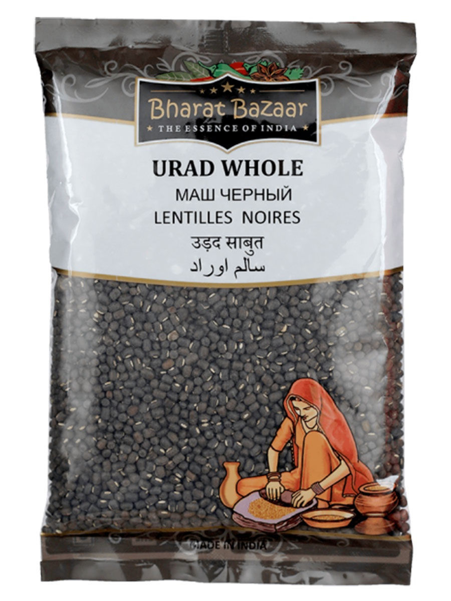 URAD WHOLE Bharat Bazaar (Маш Черный, Бхарат Базар), 500 г.