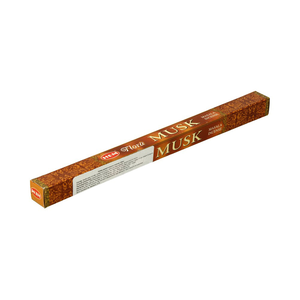 Hem Flora Masala Incense Sticks MUSK (Масала благовония МУСКУС, Хем), уп. 8 палочек