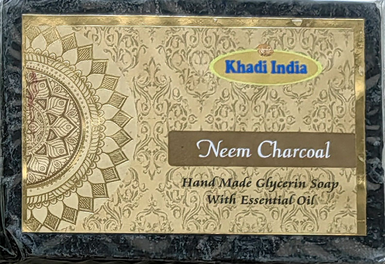 NEEM CHARCOAL, Khadi India (НИМ И УГОЛЬ глицериновое мыло ручной работы, Кхади Индия), 100 г.
