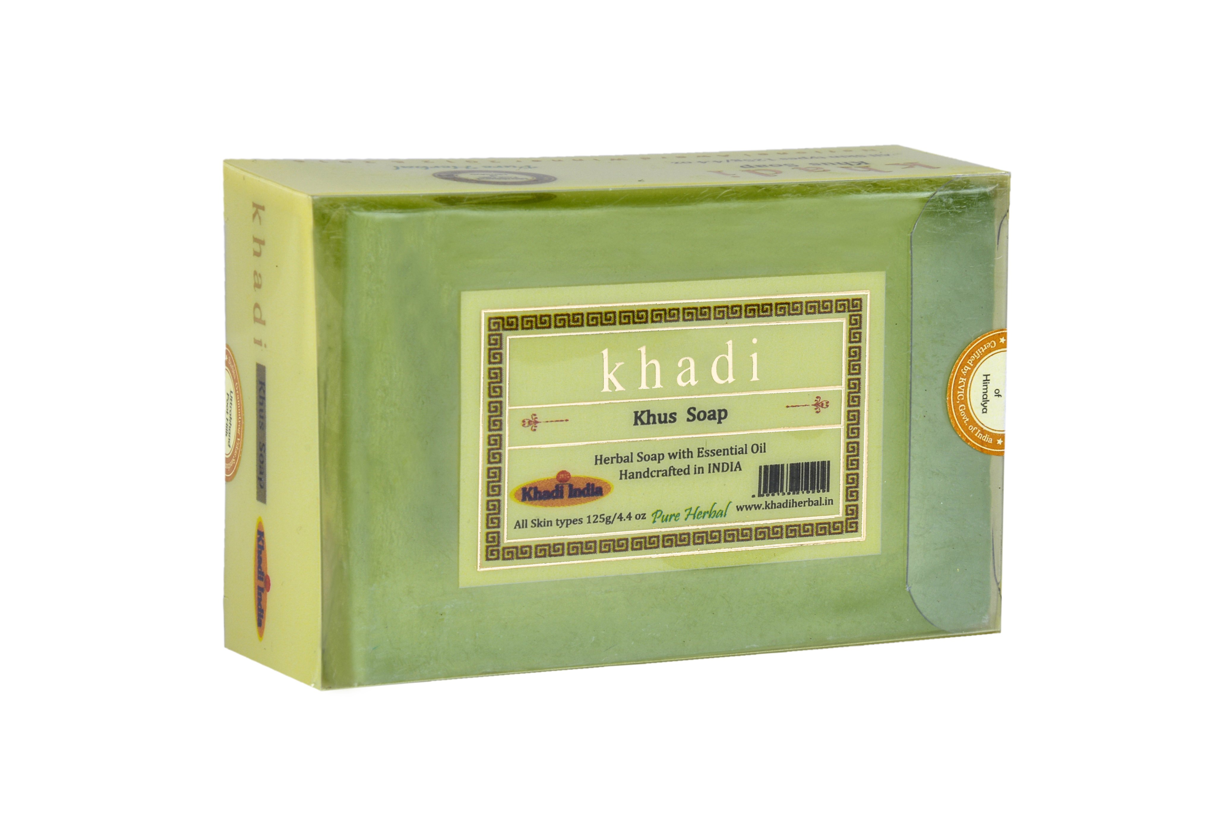 Khadi KHUS SOAP, Khadi India (ВЕТИВЕР МЫЛО ручной работы с эфирными маслами, Кхади Индия), 125 г.