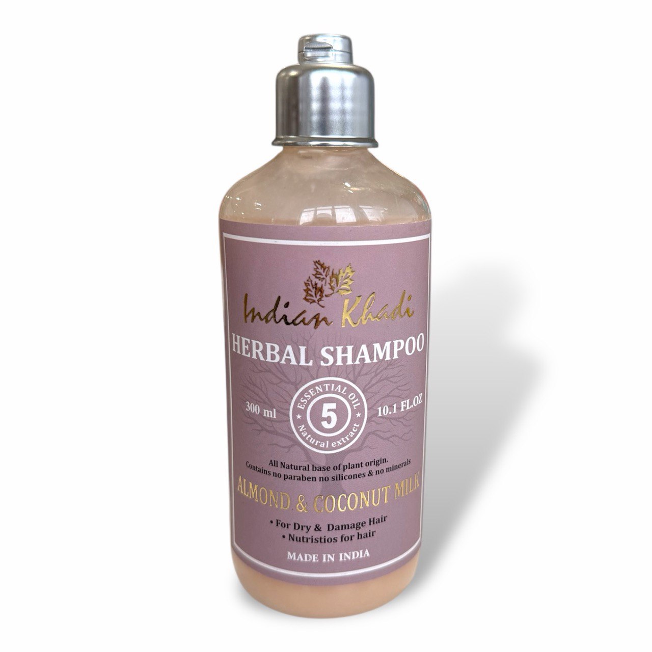 Herbal Shampoo ALMOND & COCONUT MILK, Indian Khadi (Травяной шампунь МИНДАЛЬ И КОКОСОВОЕ МОЛОКО, для питания волос, Индиан Кхади), 300 мл.