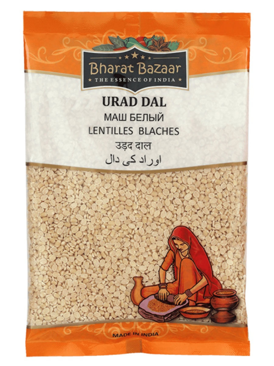 URAD DAL Bharat Bazaar (Маш Белый, Бхарат Базар), 500 г.