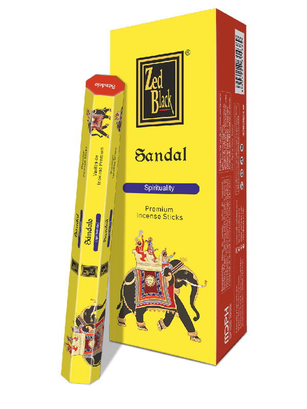 SANDAL Premium Incense Sticks, Zed Black (САНДАЛ премиум благовония палочки, Зед Блэк), уп. 20 палочек.