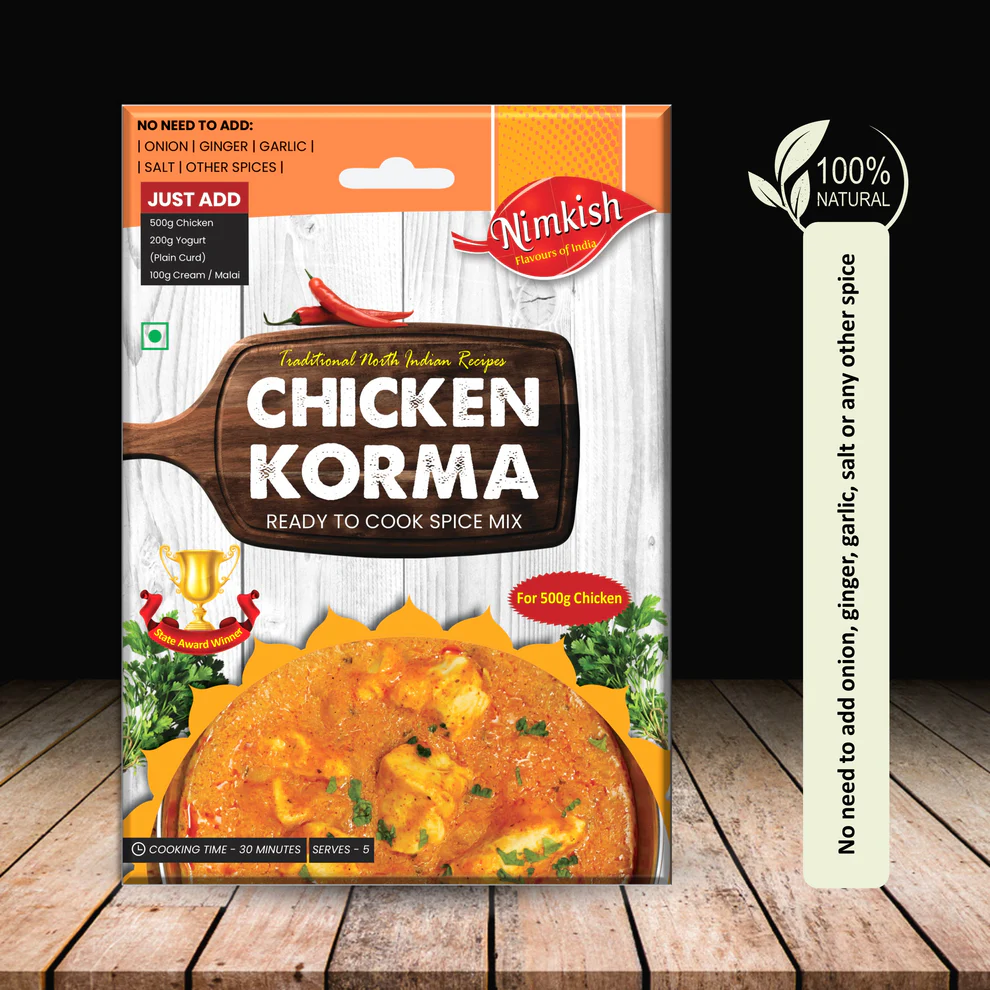 CHICKEN KORMA Ready To Cook Spice Mix, Nimkish (ЧИКЕН КОРМА смесь специй для быстрого приготовления, Нимкиш), 40 г.