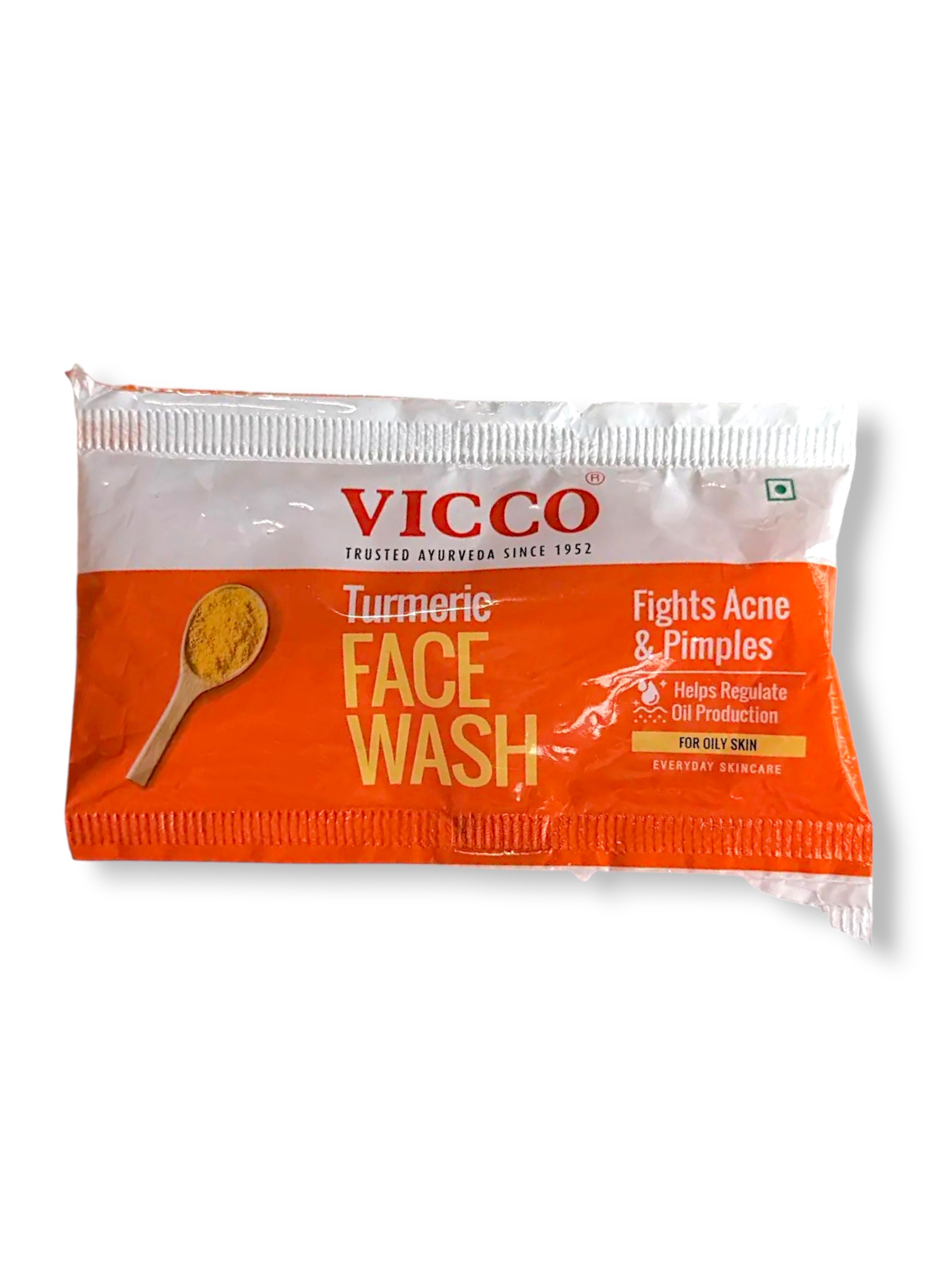 VICCO Turmeric FACE WASH (Викко крем пенка для умывания с куркумой, для жирной кожи), 15 г.