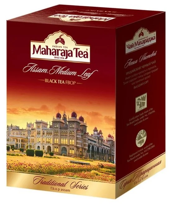 ASSAM MEDIUM LEAF Black Tea FBOP, Maharaja Tea (АССАМ СРЕДНЕЛИСТОВОЙ черный чай, Махараджа чай), 250 г.