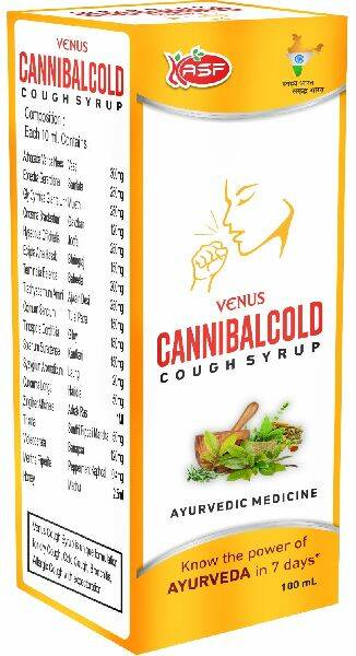 Cough Syrup CANNIBALCOLD VENUS, ASF (Сироп от кашля КАННИБАЛКОЛД ВЕНУС, эффективное облегчение при сухом кашле и раздражении горла, АСФ), 100 мл.