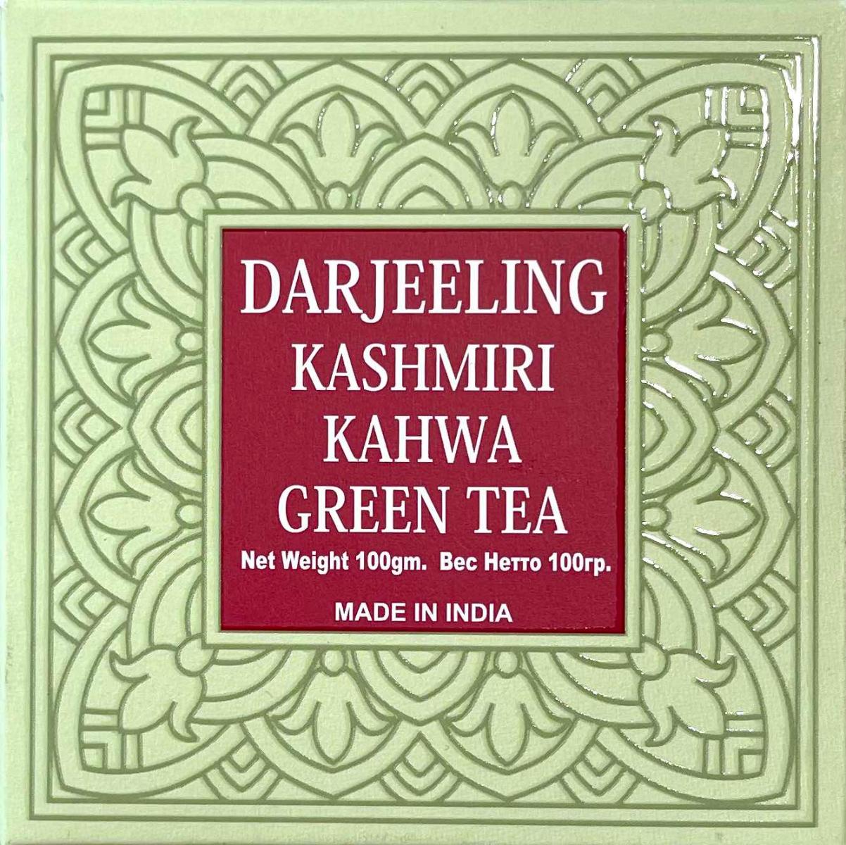 DARJEELING Kashmiri Kahwa GREEN TEA, Bharat Bazaar (ДАРДЖИЛИНГ Кашмири Кахва ЗЕЛЕНЫЙ ЧАЙ со специями, Бхарат Базар), 100 г.
