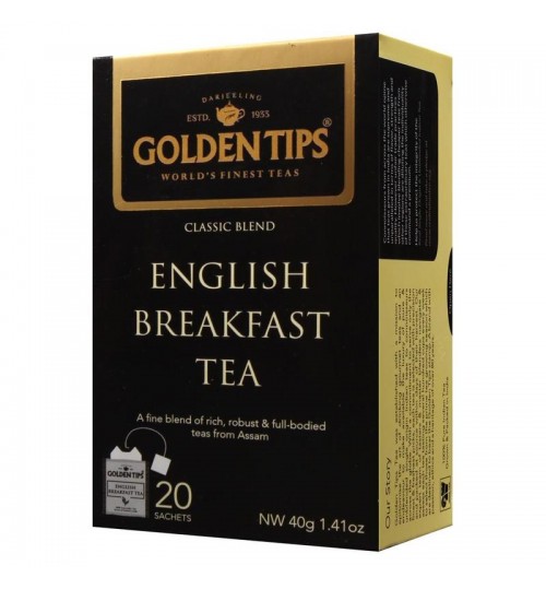 ENGLISH BREAKFAST TEA, Golden Tips (АНГЛИЙСКИЙ ЗАВТРАК, коробка 20 саше, Голден Типс), 40 г.