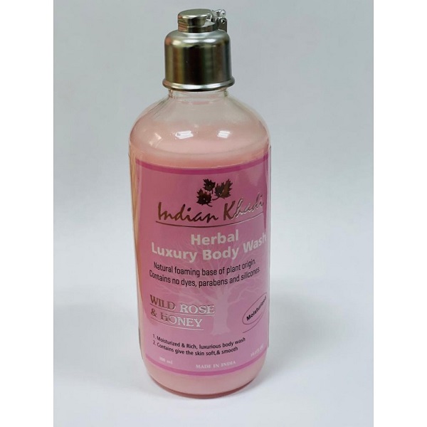 Herbal Luxury Body Wash WILD ROSE AND HONEY, Indian Khadi (Натуральный увлажняющий гель для душа ДИКАЯ РОЗА И МЁД, Индиан Кхади), 300 мл.