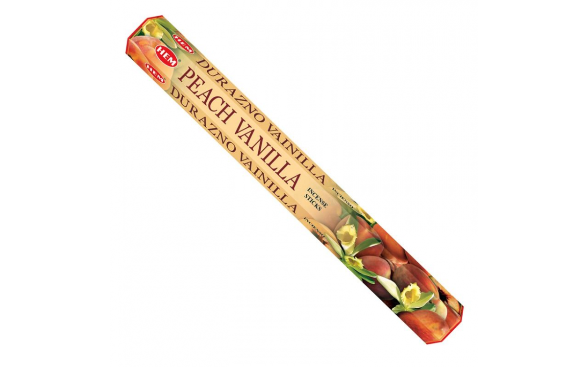 Hem Incense Sticks PEACH-VANILLA (Благовония ПЕРСИК - ВАНИЛЬ, Хем), уп. 20 палочек.