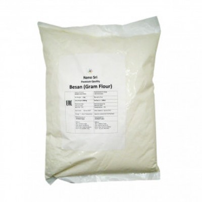 Premium Quality BESAN (gram flour), Nano Sri (НУТОВАЯ МУКА, Нано Шри), 1 кг.