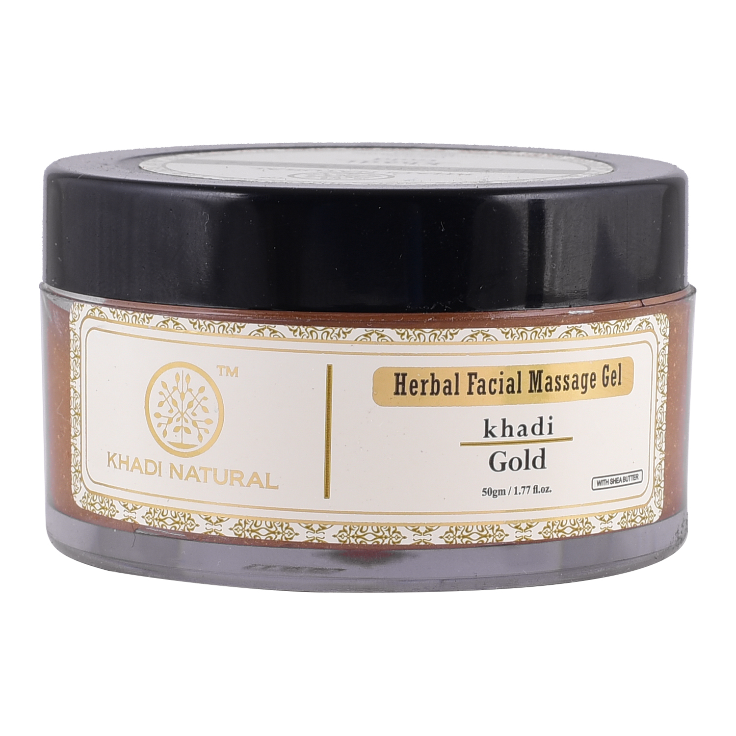 Herbal Facial Massage Gel Khadi GOLD, Khadi Natural (Массажный гель для лица ЗОЛОТО с маслом ши, Кхади Нэчрл), 50 г.