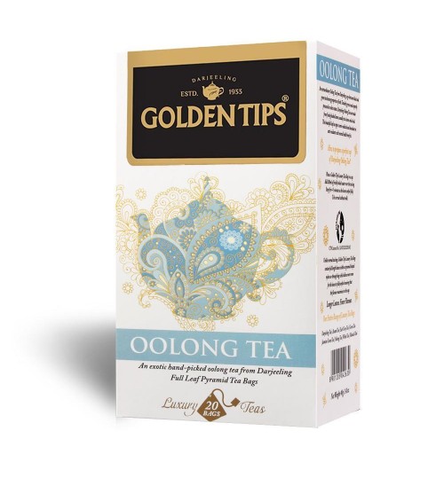 OOLONG TEA, Golden Tips (УЛУН 100% Индийский листовой чай, коробка 20 пакетиков-пирамидок, Голден Типс), 40 г.