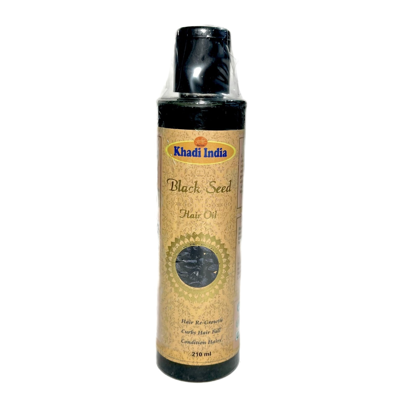 BLACK SEED Hair Oil, Khadi India (ЧЁРНЫЙ ТМИН, Масло от выпадения и для роста волос, Кхади Индия), 210 мл.
