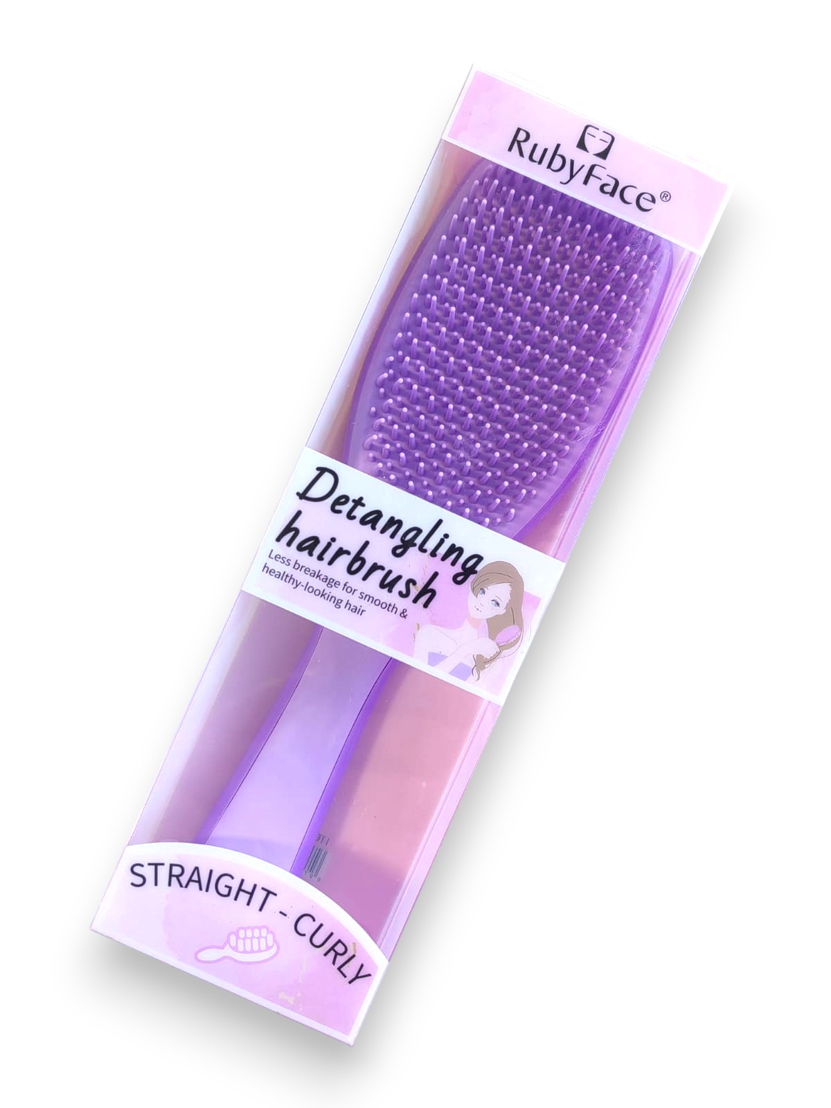 Detangling Hairbrush, Ruby Face (Силиконовая расческа, цвет СИРЕНЕВЫЙ), 1 шт.