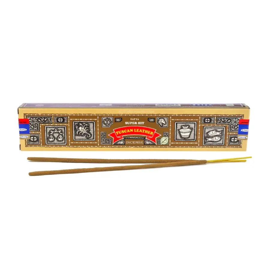 Super Hit TUSCAN LEATHER Incense, Satya (Благовония серии Супер Хит, ТОСКАНСКАЯ КОЖА, Сатья), 15 г.