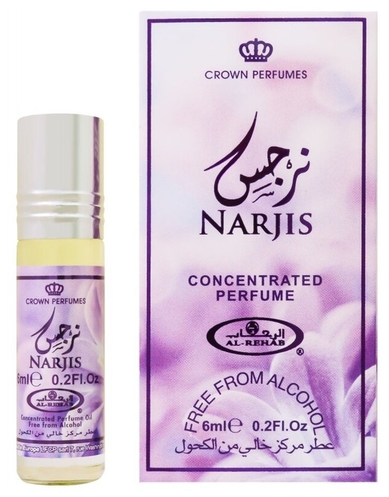 Al-Rehab Concentrated Perfume NARJIS (Масляные арабские духи НАРДЖИС (женские), Аль-Рехаб), 6 мл.