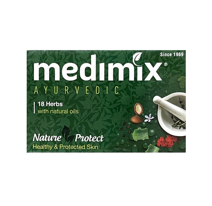 Ayurvedic soap MEDIMIX 18 Herbs with Natural Oils (Аюрведическое мыло МЕДИМИКС 18 трав, для здоровья и защиты кожи), 75 г.