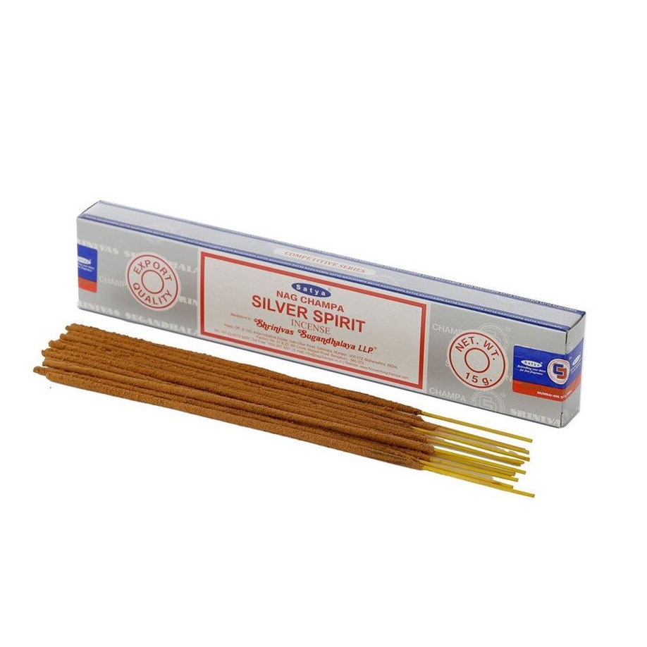 Nag Champa SILVER SPIRIT Incense, Satya (Благовония НАГ ЧАМПА СЕРЕБРЯНЫЙ ДУХ, Сатья), 15 г.