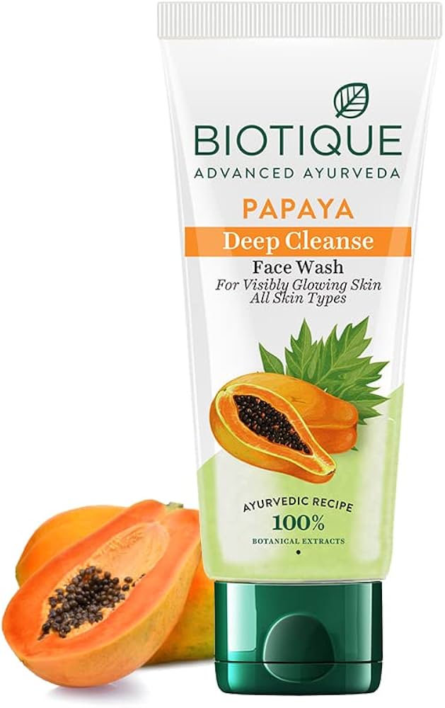 PAPAYA Deep Cleanse Face Wash, Biotique (ПАПАЙЯ Гель для лица, глубокое очищение, для всех типов кожи, Биотик), 150 мл.