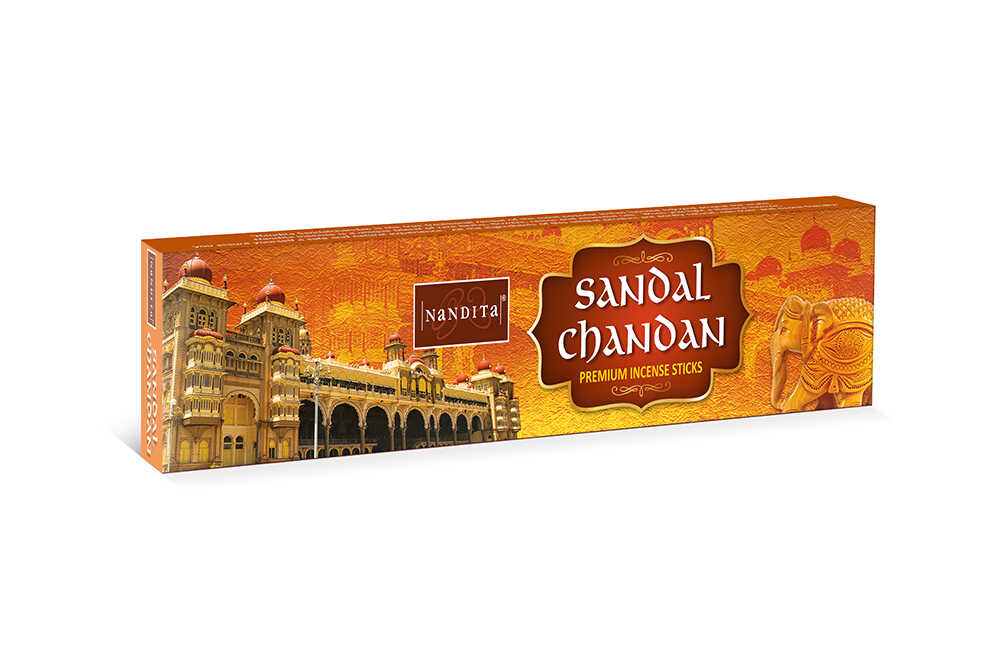 SANDAL CHANDAN Premium Incense Sticks, Nandita (САНДАЛ ЧАНДАН премиум благовония палочки, Нандита), 15 г.