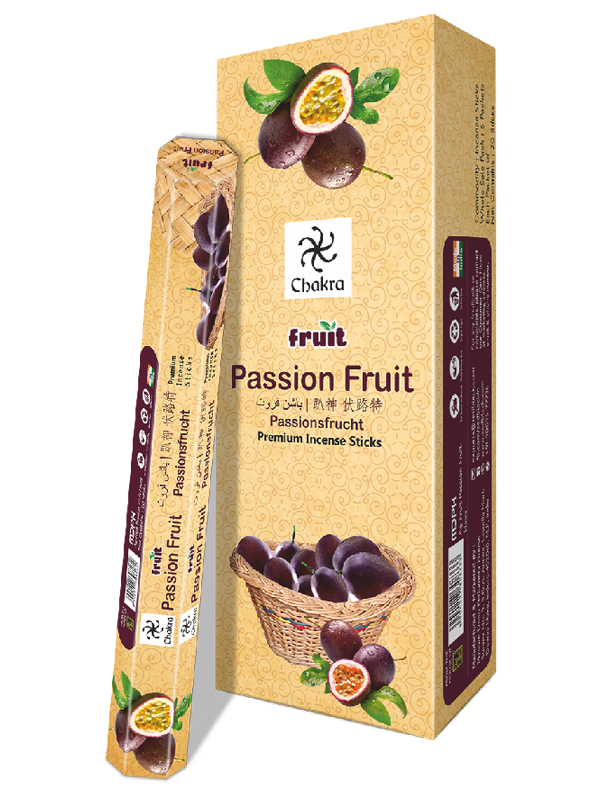 Chakra Fruit PASSION FRUIT Premium Incense Sticks, Zed Black (Чакра Фрукт МАРАКУЙЯ премиум благовония палочки, Зед Блэк), уп. 20 палочек.