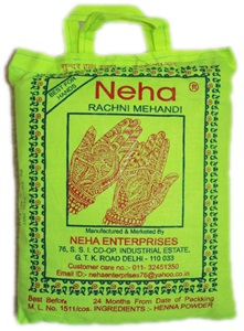 RACHNI MEHANDI, Neha Herbals (Порошок хны для мехенди, Нэха Хербалс), 500 г. (тканевый мешочек)