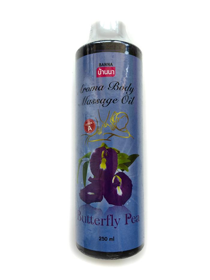 BUTTERFLY PEA Aroma Body Massage Oil, Banna (МОТЫЛЬКОВЫЙ ГОРОШЕК ароматическое массажное масло, Банна), 250 мл.