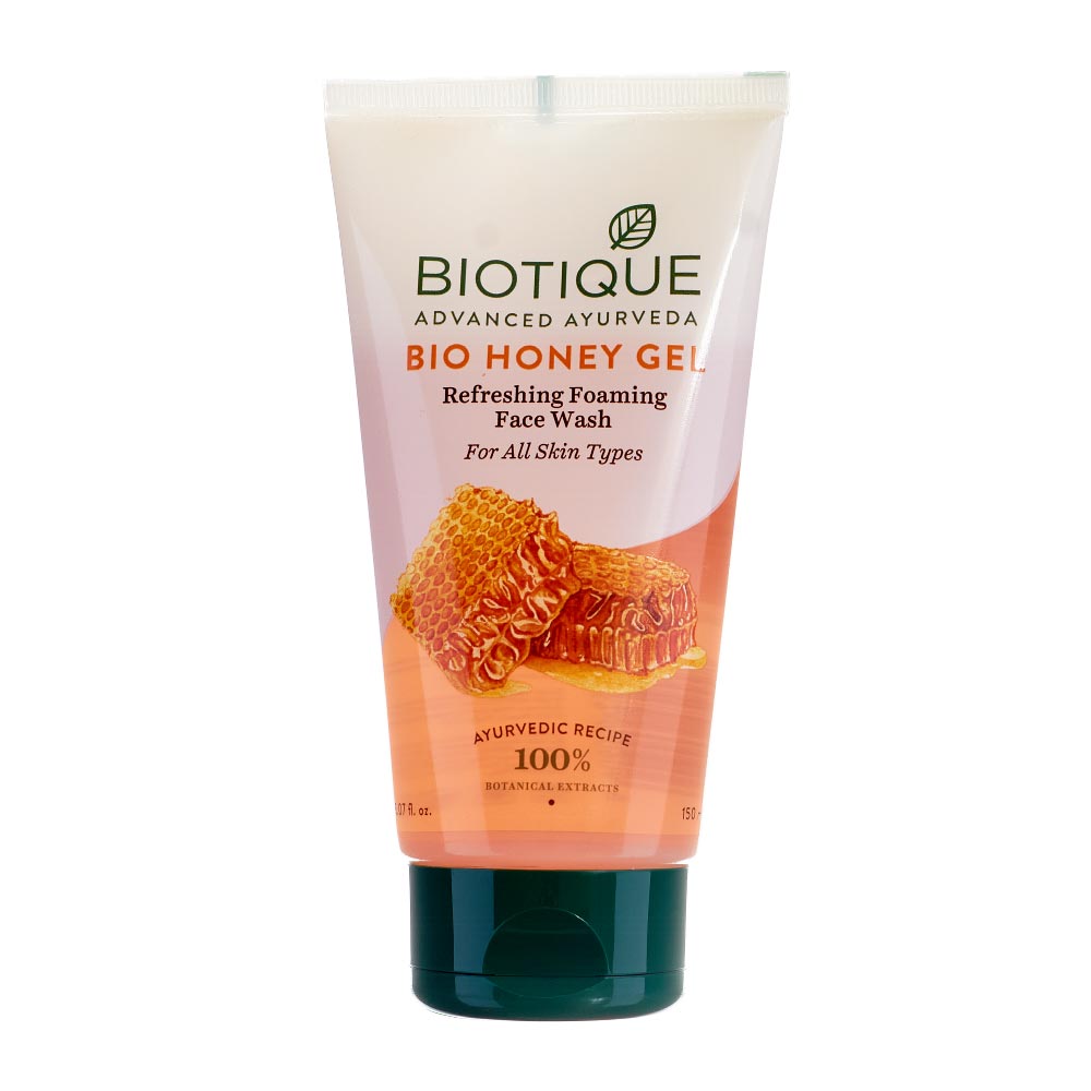 BIO HONEY GEL Refreshing Foaming Face Wash, Biotique (БИО МЁД Освежающий гель для умывания, Для всех типов кожи, Биотик), 150 мл.