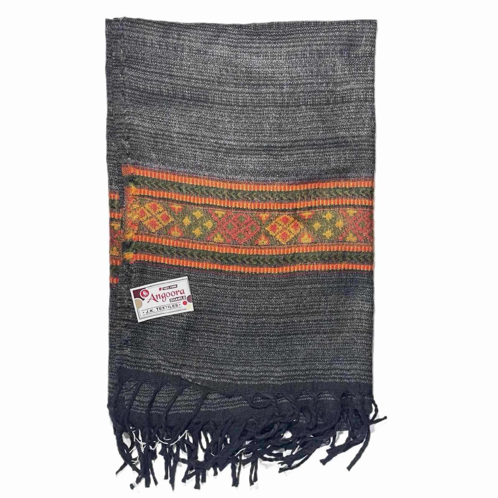 ANGOORA SHAWLS, Тёплая тибетская шаль, цвет СЕРЫЙ, 1 шт.