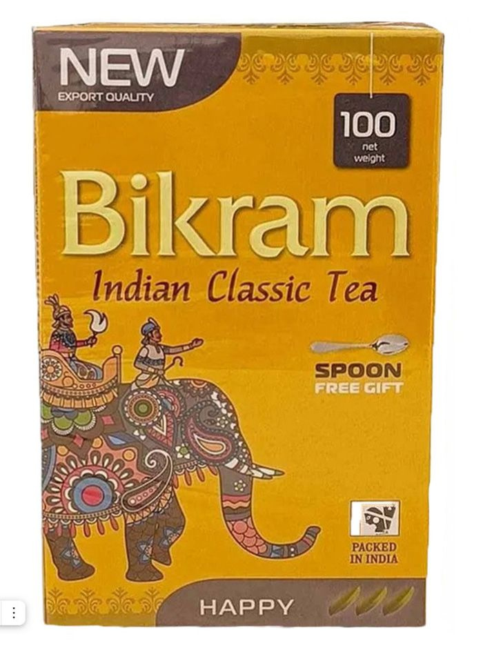 Indian Classic Tea HAPPY, Bikram (Индийский классический чай СЧАСТЬЕ, смесь гранулированного ассама и листового дарджилинга, Бикрам), 100 г.