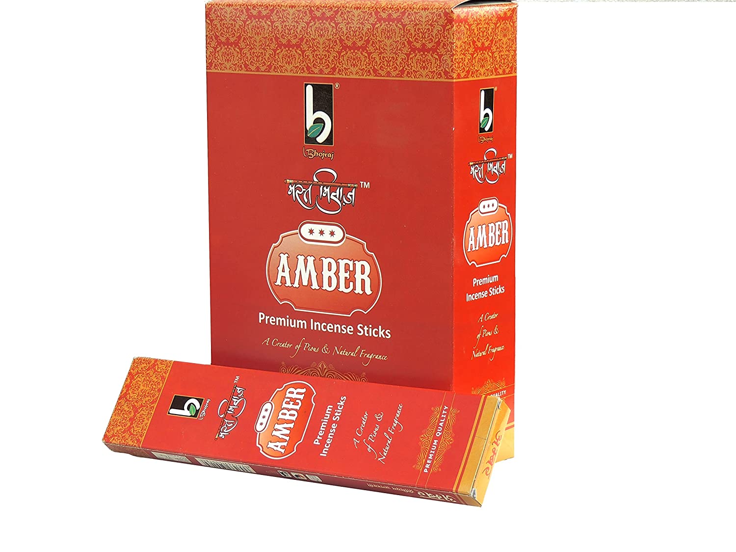 AMBER Premium Incense Sticks, Bhojraj (АМБЕР премиальные благовония, Бходжрадж), 100 г.