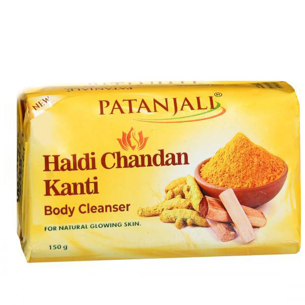 HALDI CHANDAN KANTI Body Cleanser, Patanjali (КУРКУМА И САНДАЛ мыло для тела, Патанджали), 150 г.