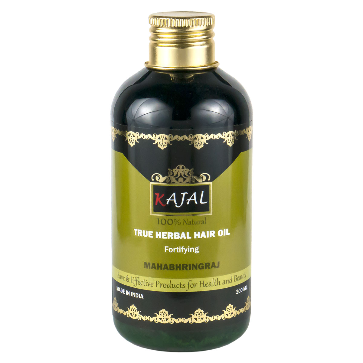 True Herbal Hair Oil  MAHABHRINGRAJ, Fortifying, Kajal (Травяное укрепляющее масло для волос МАХАБРИНГРАДЖ, Каджал), 200 мл. - СРОК ГОДНОСТИ ПО ДЕКАБРЬ 2023 ГОДА