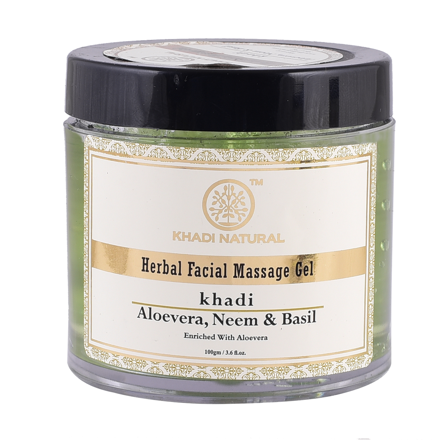 Herbal Facial Massage Gel Khadi ALOEVERA, NEEM & BASIL, Khadi Natural (Массажный гель для лица АЛОЭ ВЕРА, НИМ И БАЗИЛИК, Кхади Нэчрл), 100 г.