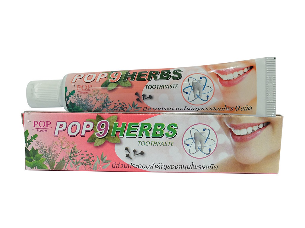 POP 9 HERBS Toothpaste (9 ТРАВ тайская растительная зубная паста), тюбик, 40 г.