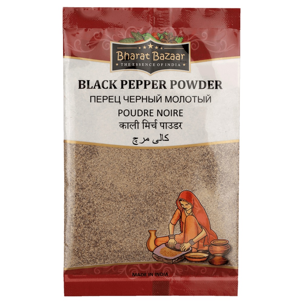 Black Pepper POWDER, Bharat Bazaar (Черный перец МОЛОТЫЙ, Бхарат Базар), 100 г.