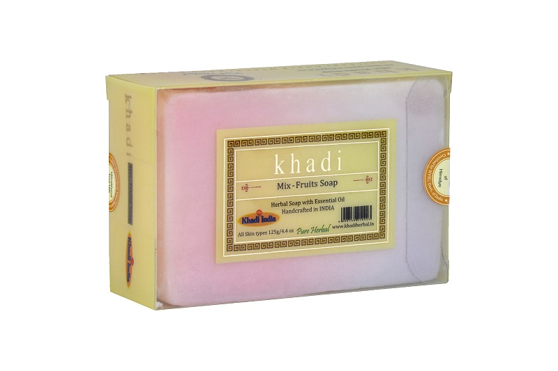 Khadi MIX-FRUITS SOAP, Khadi India (ФРУКТОВЫЙ МИКС Мыло ручной работы с эфирными маслами, Кхади Индия), 125 г.