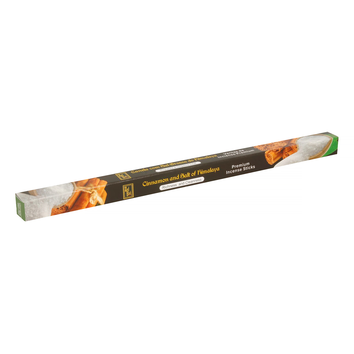 CINNAMON AND SALT OF HIMALAYA Premium Incense Sticks, Zed Black (КОРИЦА И ГИМАЛАЙСКАЯ СОЛЬ премиум благовония палочки, Зед Блэк), уп. 8 палочек.