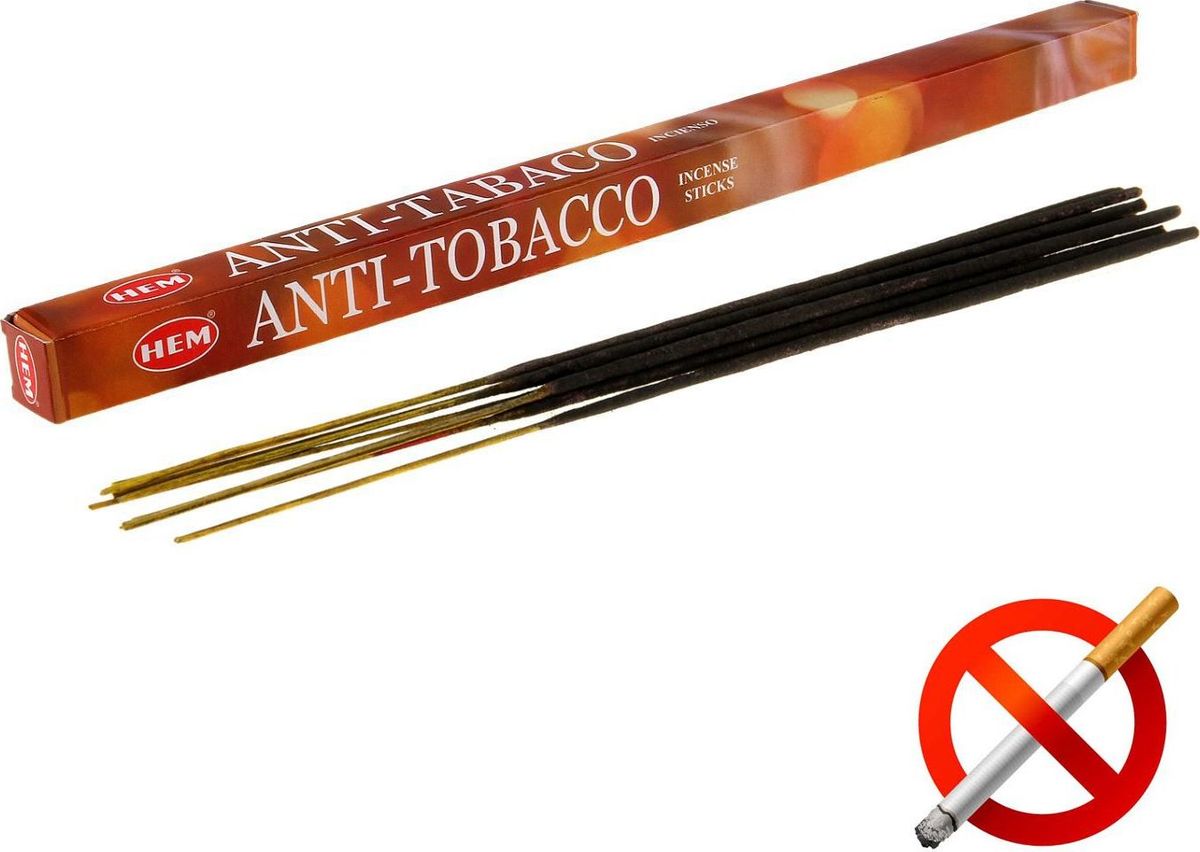Hem Incense Sticks ANTI-TОBACСO (Благовония АНТИ-ТАБАК, Хем), уп. 8 палочек.