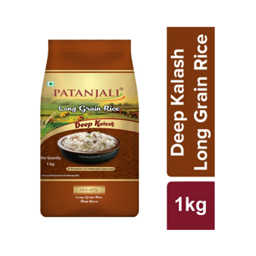 Long Grain Rice DEEP KALASH, Patanjali (Длиннозерный рис ДИП КАЛАШ, Патанджали), 1 кг.