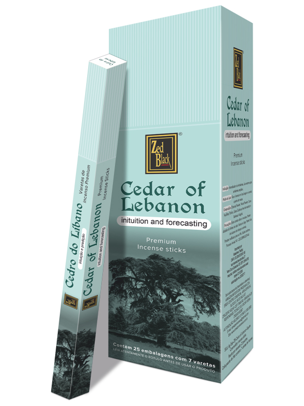 CEDAR OF LEBANON Premium Incense Sticks, Zed Black (ЛИВАНСКИЙ КЕДР премиум благовония палочки, Зед Блэк), уп. 8 палочек.