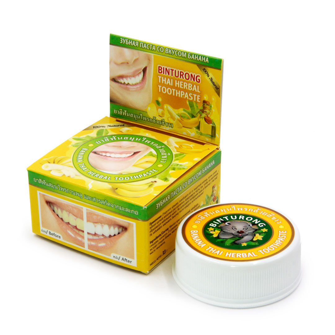 Binturong BANANA Thai Herbal Toothpaste, Nina Buda (Зубная паста со вкусом БАНАНА, Нина Буда), 33 г.