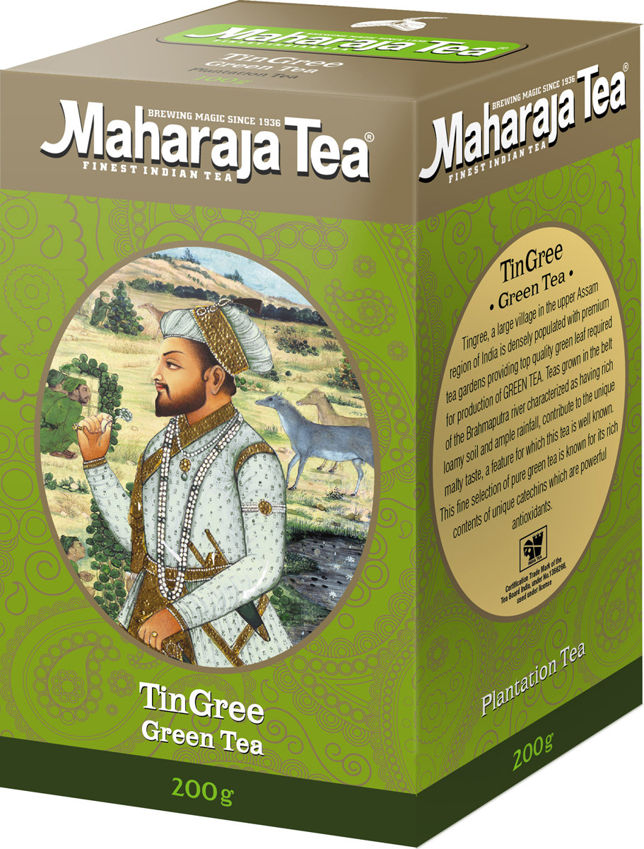 TINGREE Green Tea, Maharaja Tea (ТИНГРИ зелёный чай, Махараджа чай), 200 г.