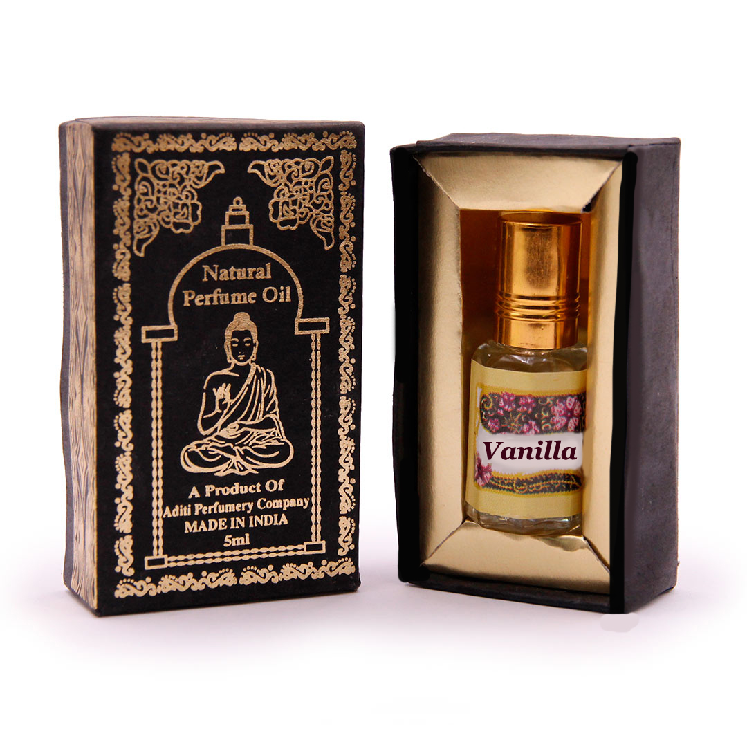 Natural Perfume Oil VANILLA, Box, Secrets of India (Натуральное парфюмерное масло ВАНИЛЬ, коробка), 5 мл.