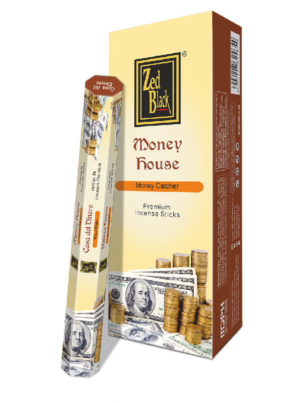 MONEY HOUSE Premium Incense Sticks, Zed Black (ДЕНЕЖНЫЙ ДОМ премиум благовония палочки, Зед Блэк), уп. 20 палочек.